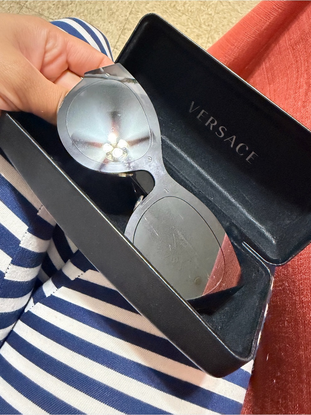 Versace Women’s Black Oversized Round Sunglasses